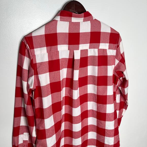 Dixxon Long Sleeve Flannel The Otto Button Up Womens Large Red White Check - Picture 6 of 10